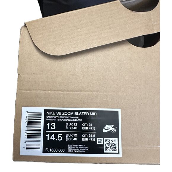 NIKE SB ZOOM BLAZER MID - University Red/White - Orange Label - Size 13 m - NEW - Picture 5 of 5